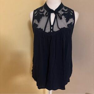 Free People Elegant Navy Blue  Sleeveless Top